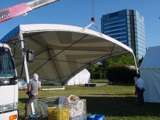 ステージテント設営 大型テント(10m)