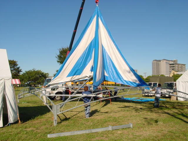 ステージテント設営 大型テント(10m)