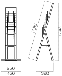カタログスタンド6段（サイズ詳細）