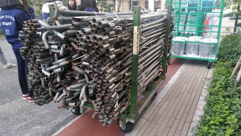テント骨組み大量部材